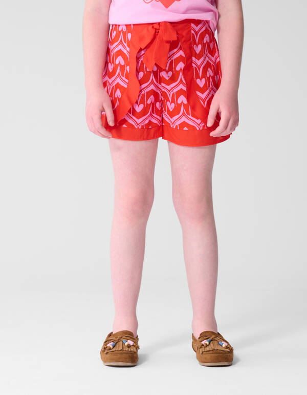 Heart Print Skort Roze/Rood SHOEBY GIRLS