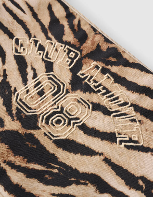 Tijger Embroidery Laptophoes Bruin SHOEBY ACCESSOIRES