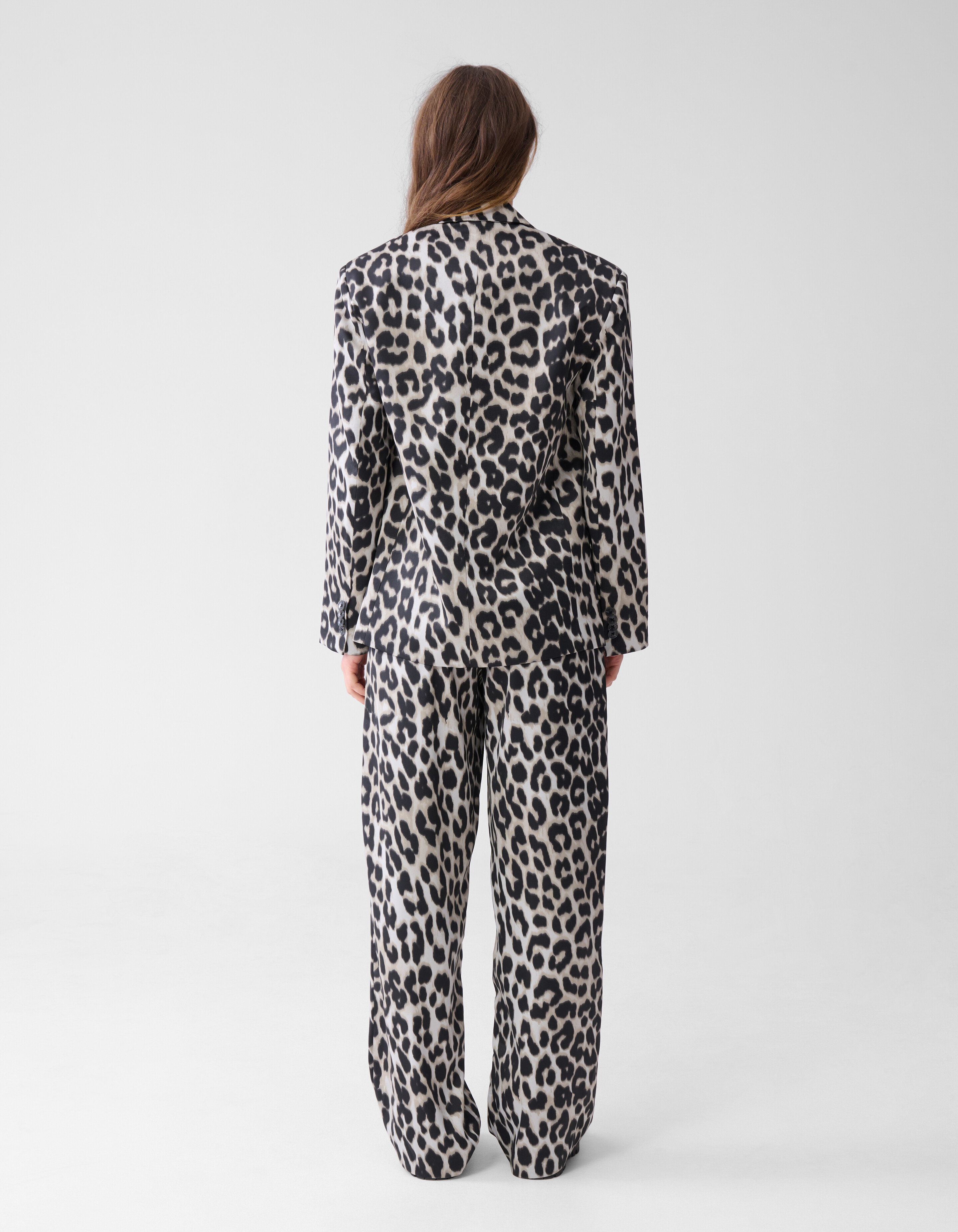 Oversized Leopard Blazer Grijs SHOEBY WOMEN