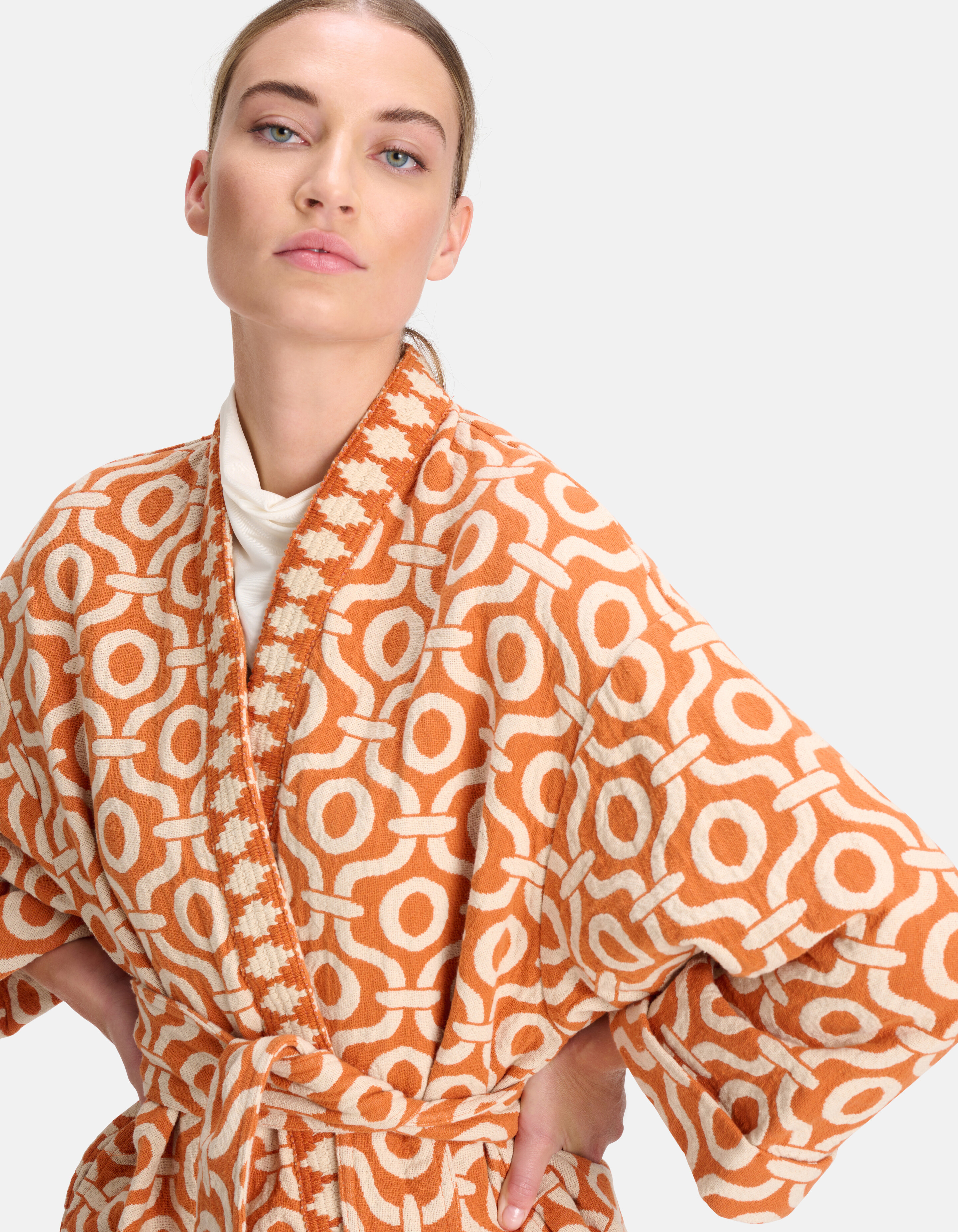 Gestreept Ijver eindpunt Jacquard Kimono Oranje | Shoeby