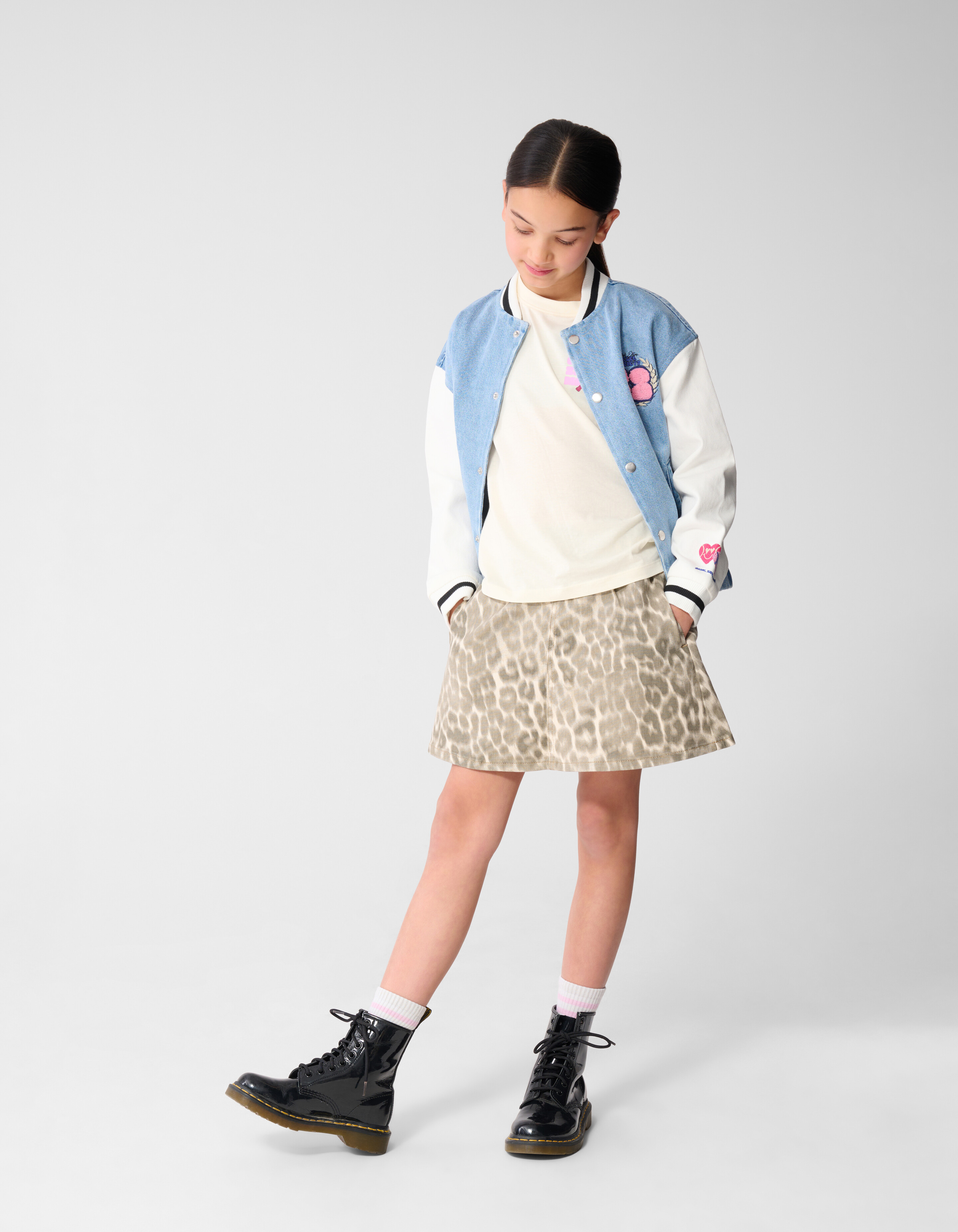 Pleated Leopard Mini Rok Lichtbruin SHOEBY GIRLS