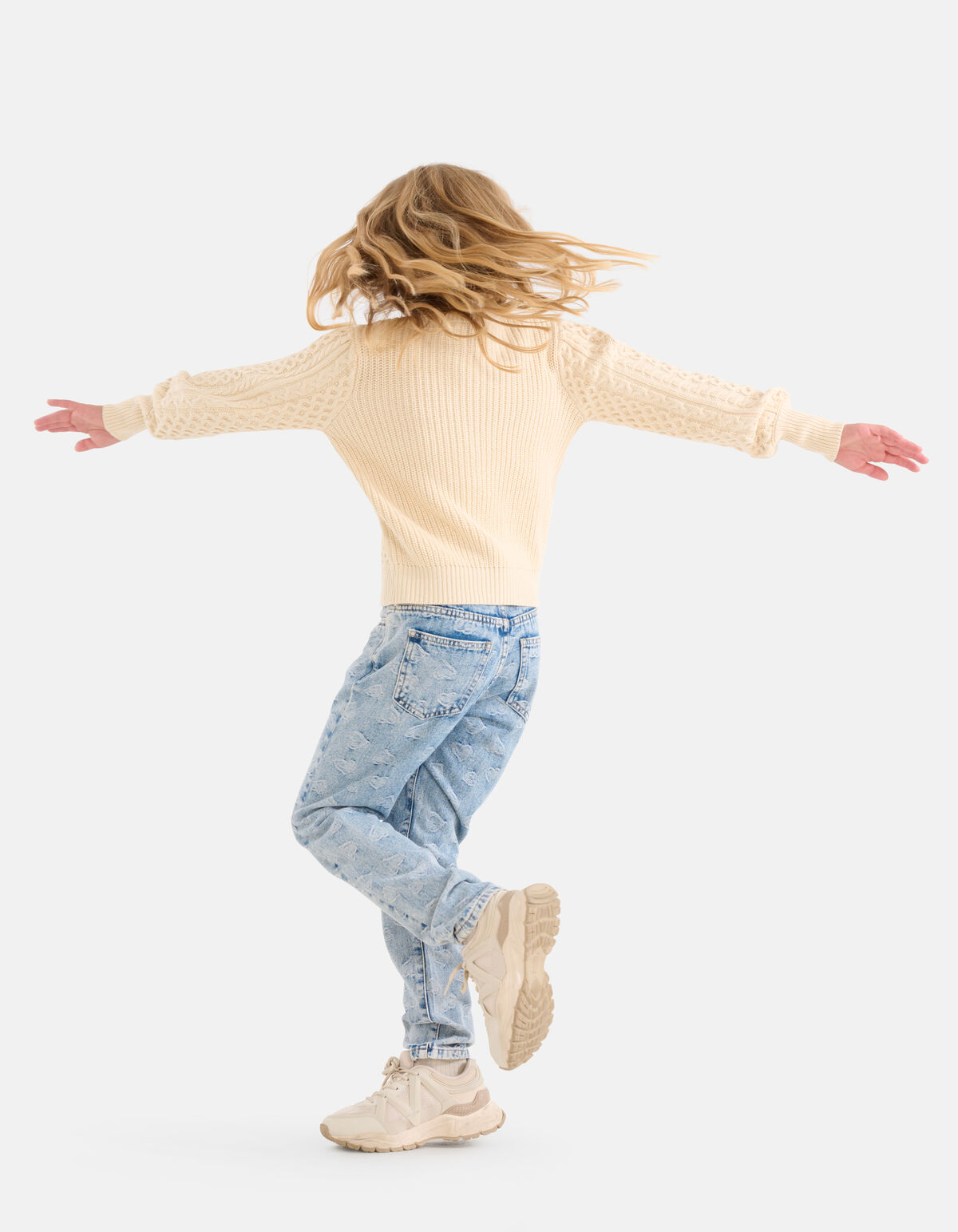 Gebreide Kabeltrui Gebroken Wit SHOEBY GIRLS