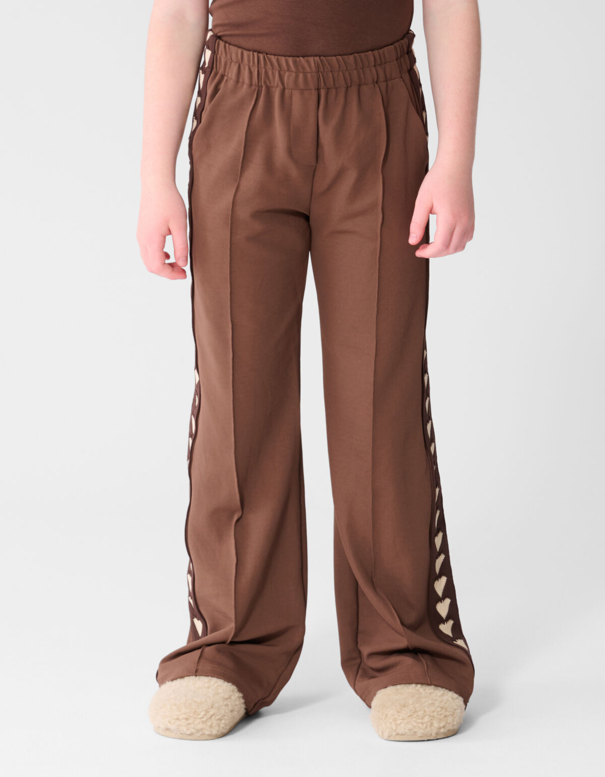 Fancy Tape Wide Leg Broek Bruin SHOEBY GIRLS