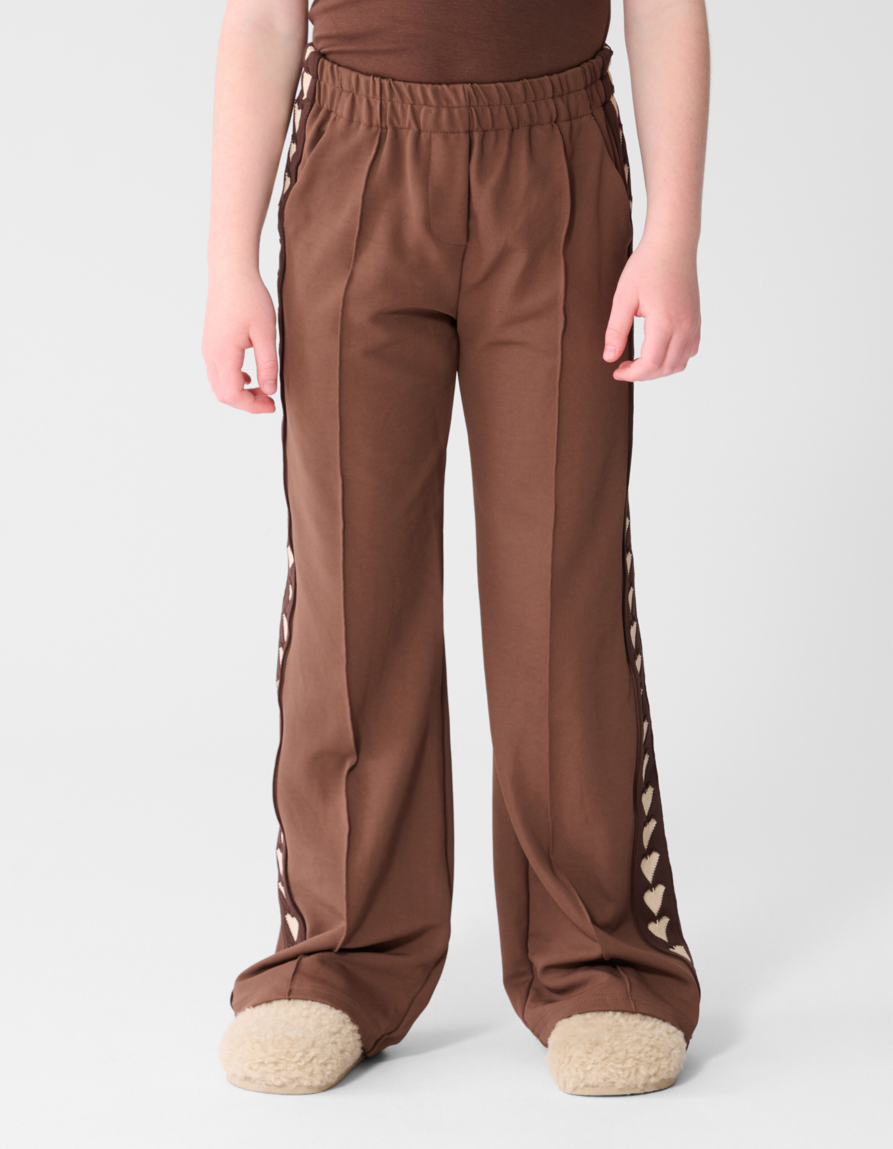 Fancy Tape Wide Leg Broek Bruin SHOEBY GIRLS