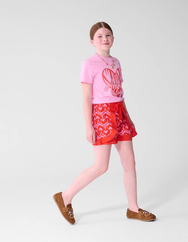 Heart Print Skort Roze/Rood SHOEBY GIRLS