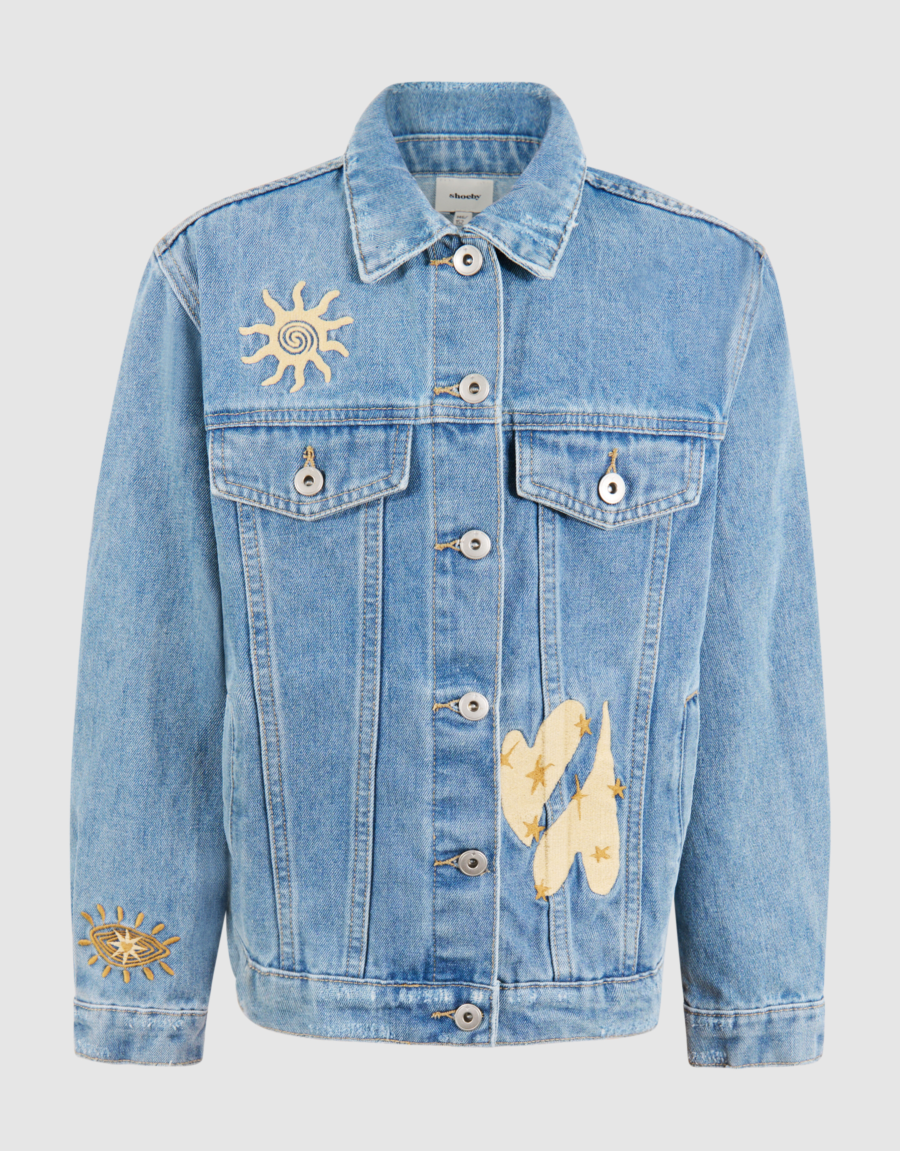 Geborduurd Denim Jack Lichtblauw SHOEBY GIRLS