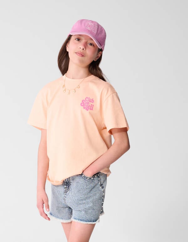 Club De Soleil Artwork T-shirt Lichtoranje SHOEBY GIRLS