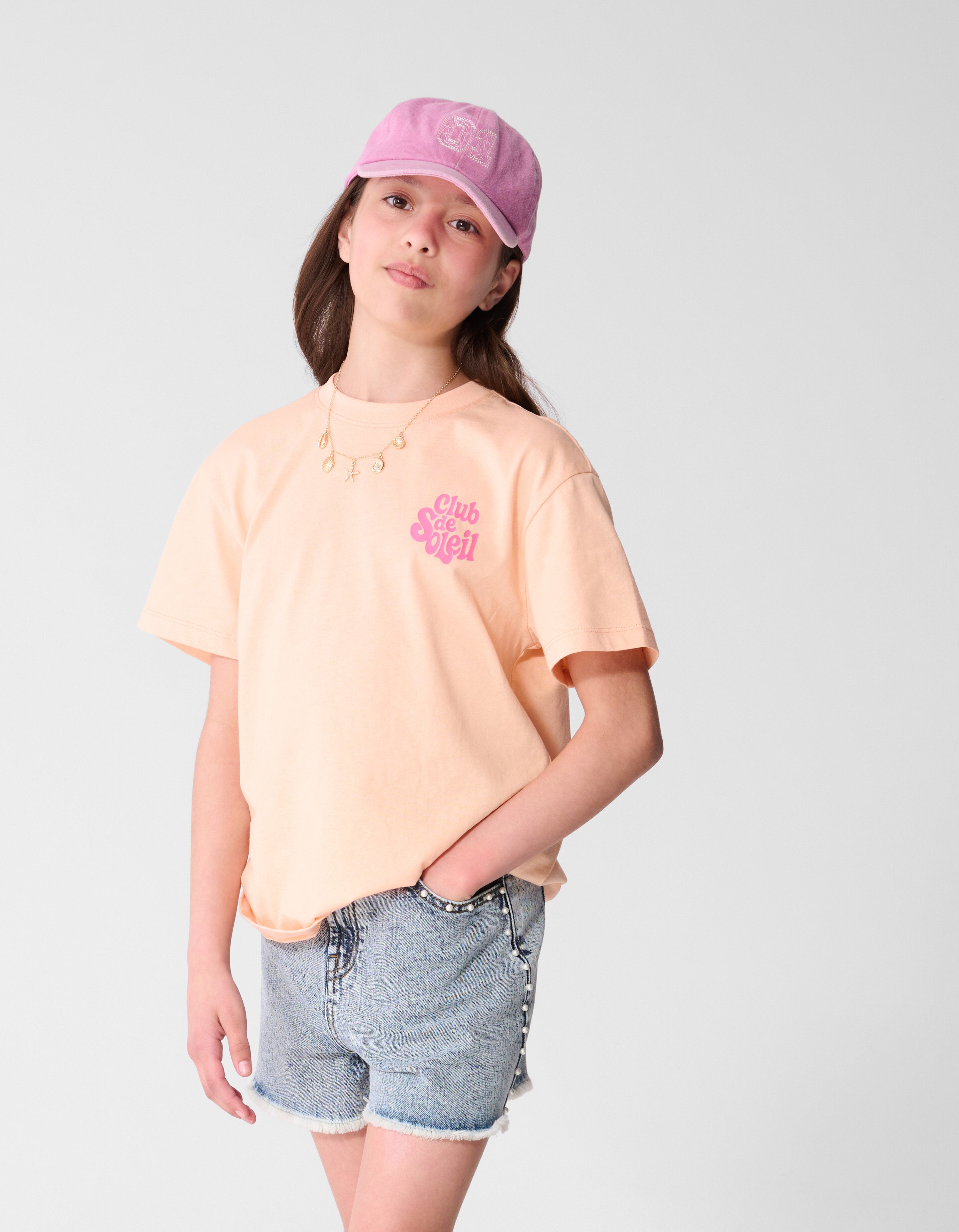 Club De Soleil Artwork T-shirt Lichtoranje SHOEBY GIRLS