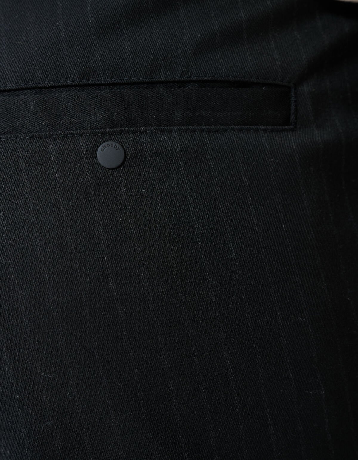 Pinstripe Tapered Fit Broek Zwart SHOEBY MEN