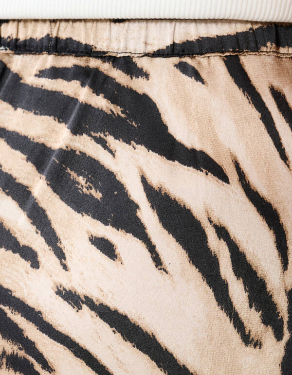 Satijnen Tijger Maxi Rok Bruin SHOEBY WOMEN