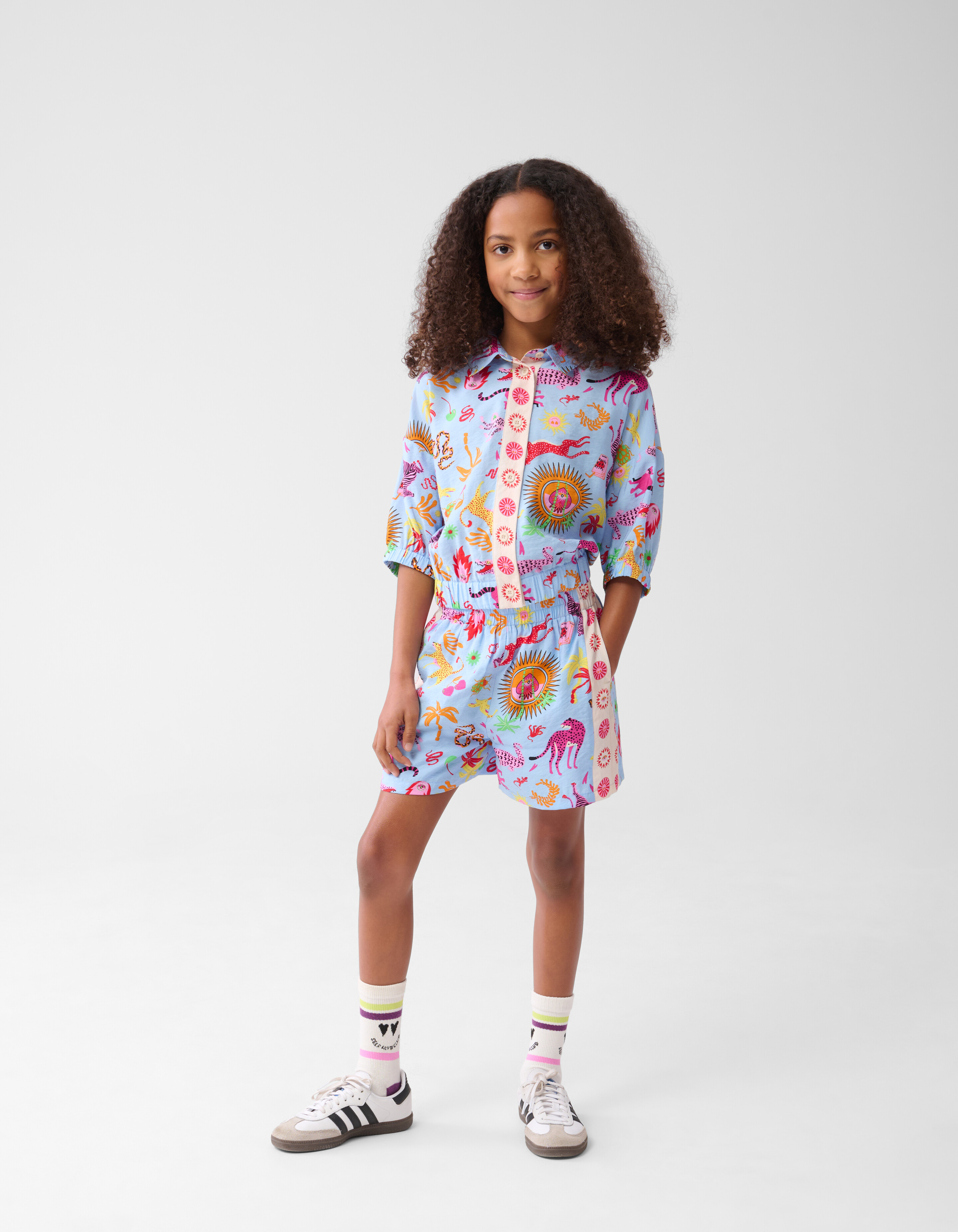Jungle Artwork Short Lichtblauw By Lizzy SHOEBY GIRLS