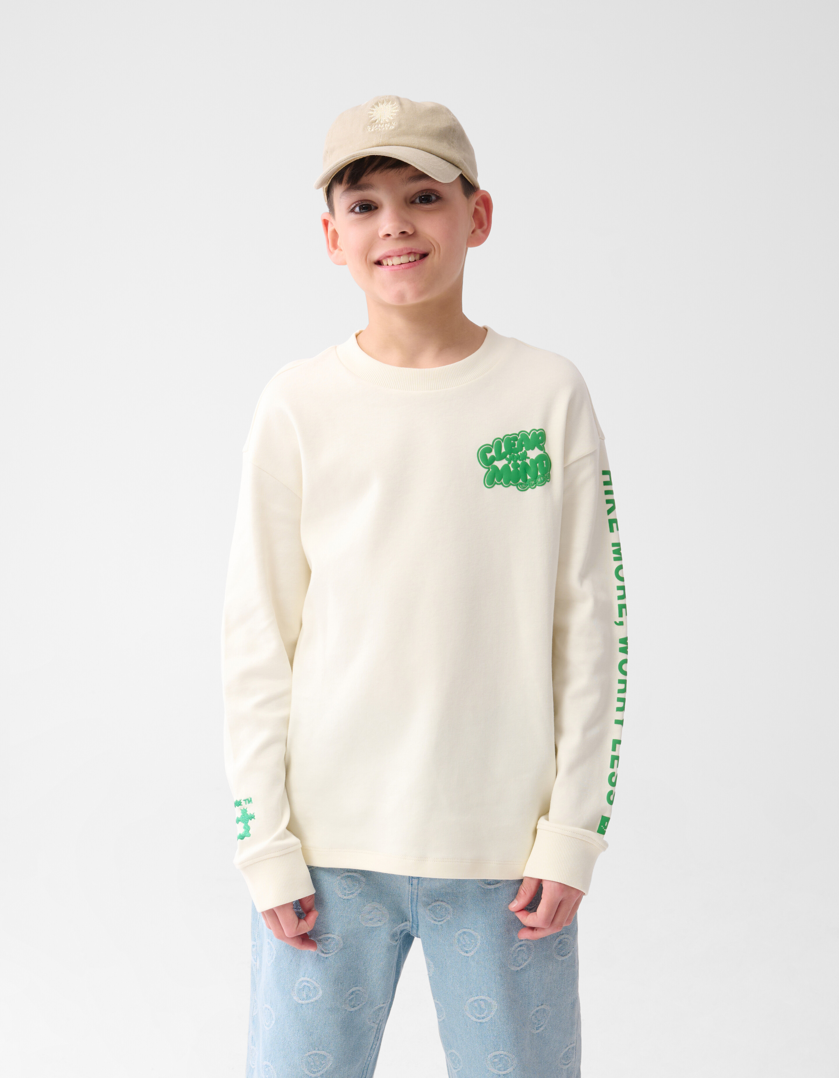 Tekst Longsleeve Gebroken Wit SHOEBY BOYS