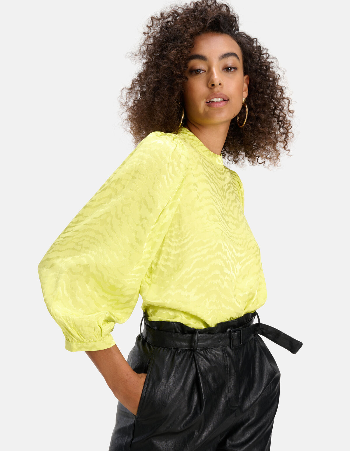 Jacquard Top Limoen Groen SHOEBY WOMEN