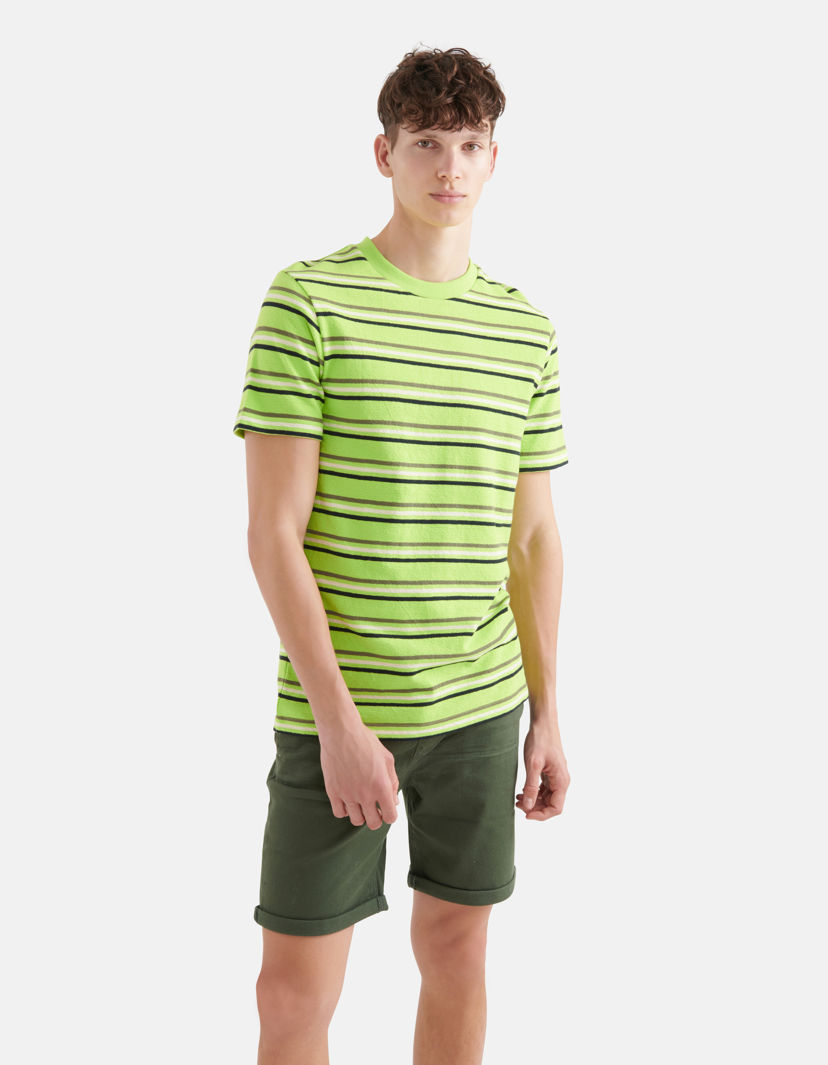 Multi Gekleurd T-shirt Groen SHOEBY MEN