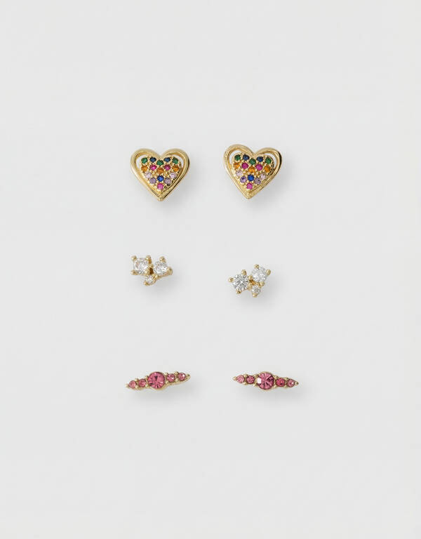 Strass Oorbellen Set Goud SHOEBY ACCESSOIRES