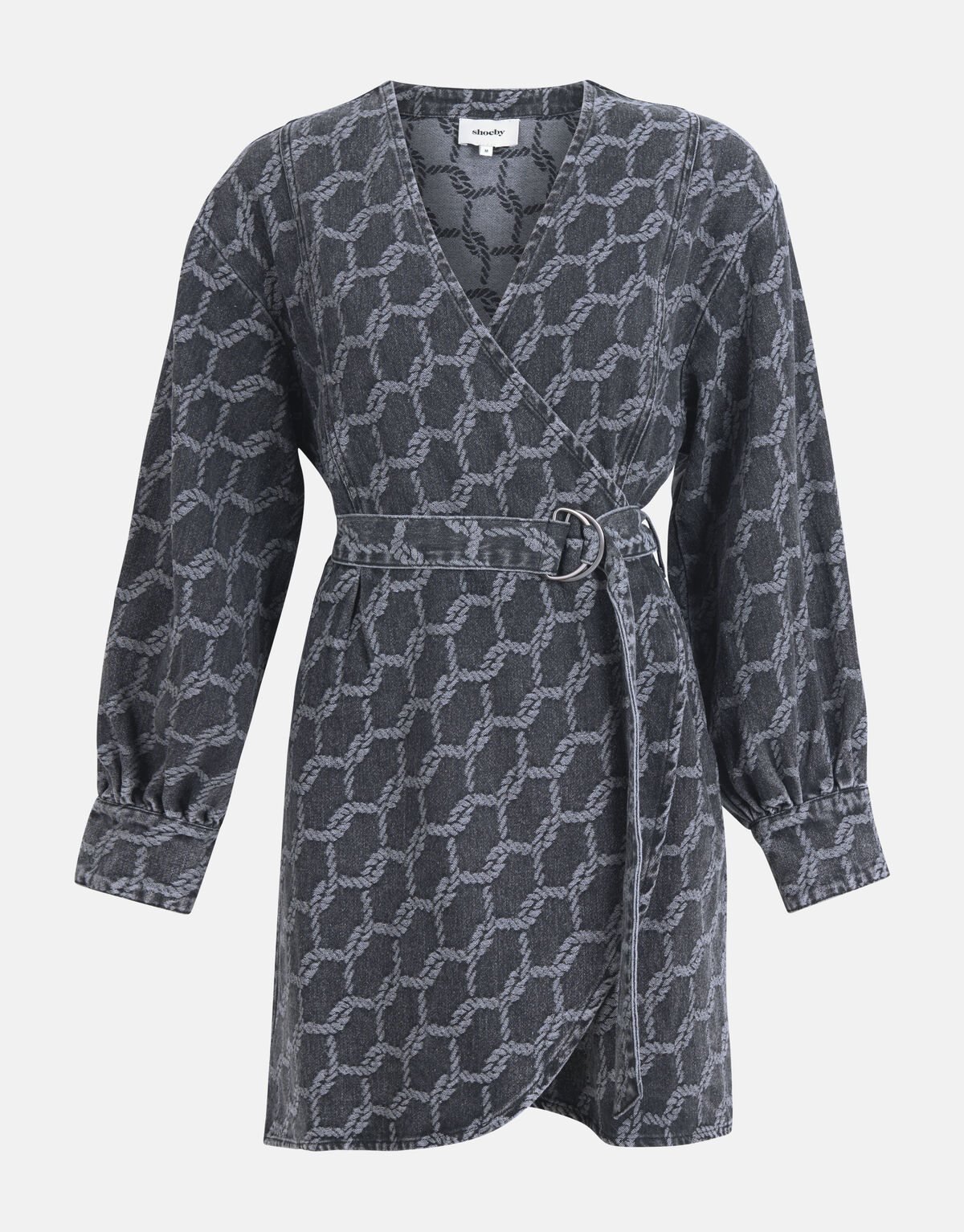 Jacquard Denim Jurk Zwart SHOEBY WOMEN