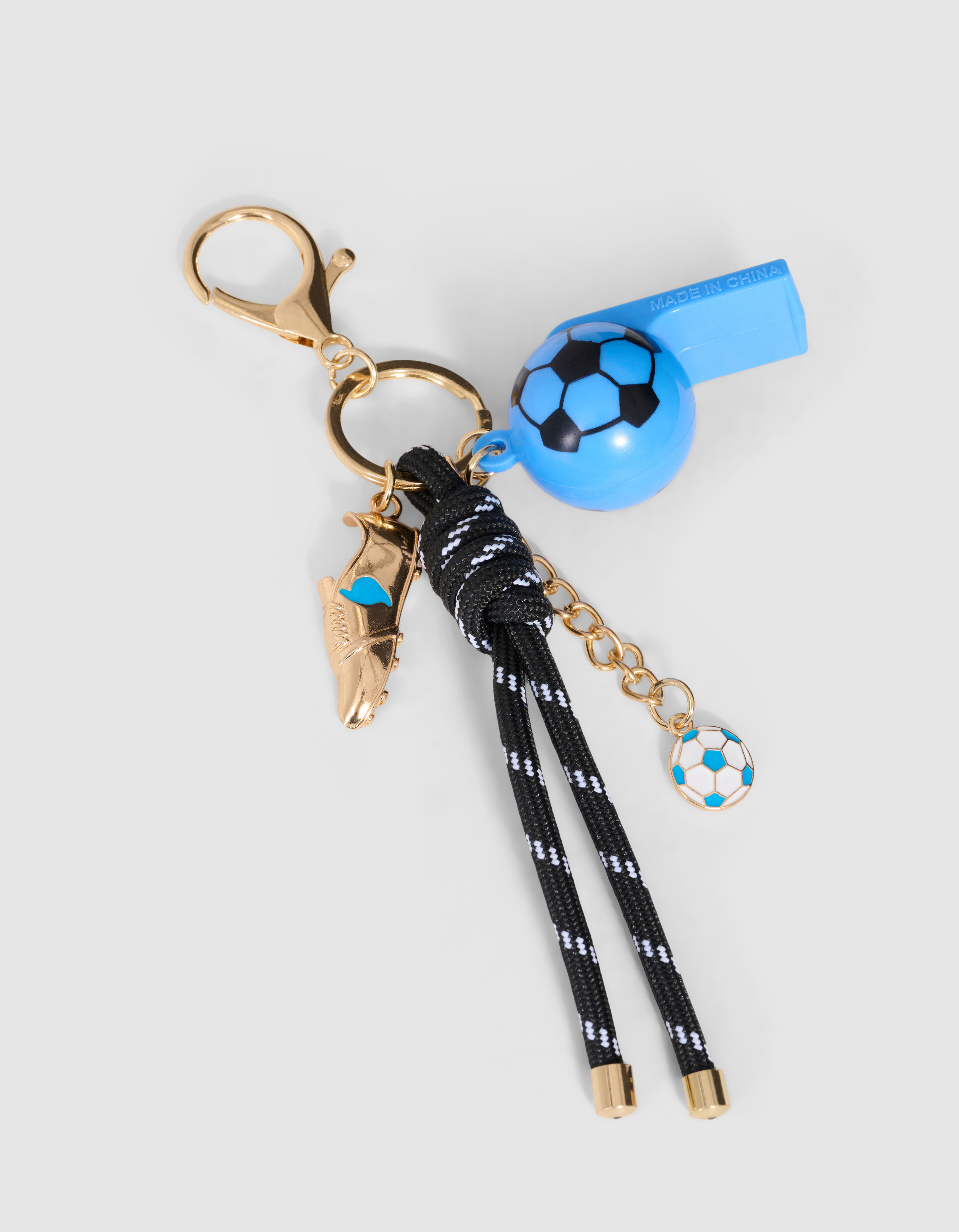 Voetbalfluitje Sleutelhanger Lichtblauw SHOEBY ACCESSOIRES