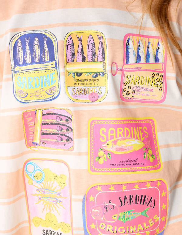 Striped Sardine T-shirt Lichtoranje SHOEBY GIRLS