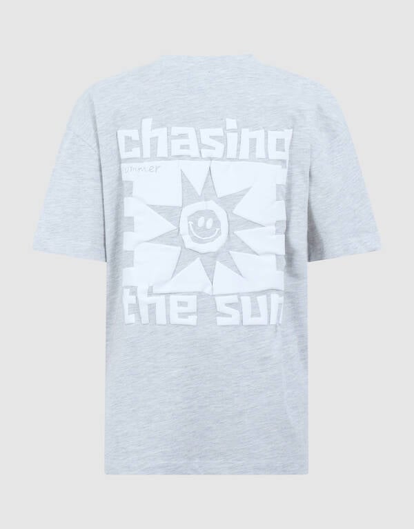 Chasing Artwork T-shirt Lichtgrijs SHOEBY BOYS