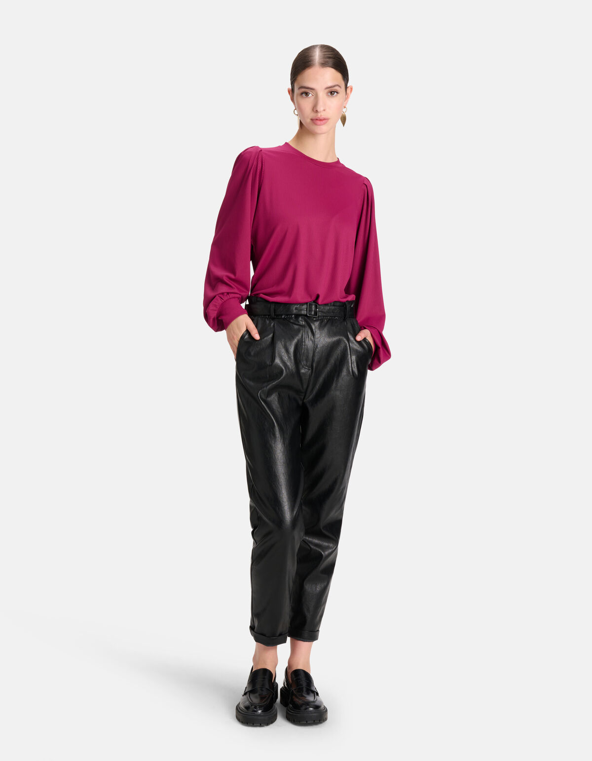 Rib Jersey Lange Mouwen Paars SHOEBY WOMEN