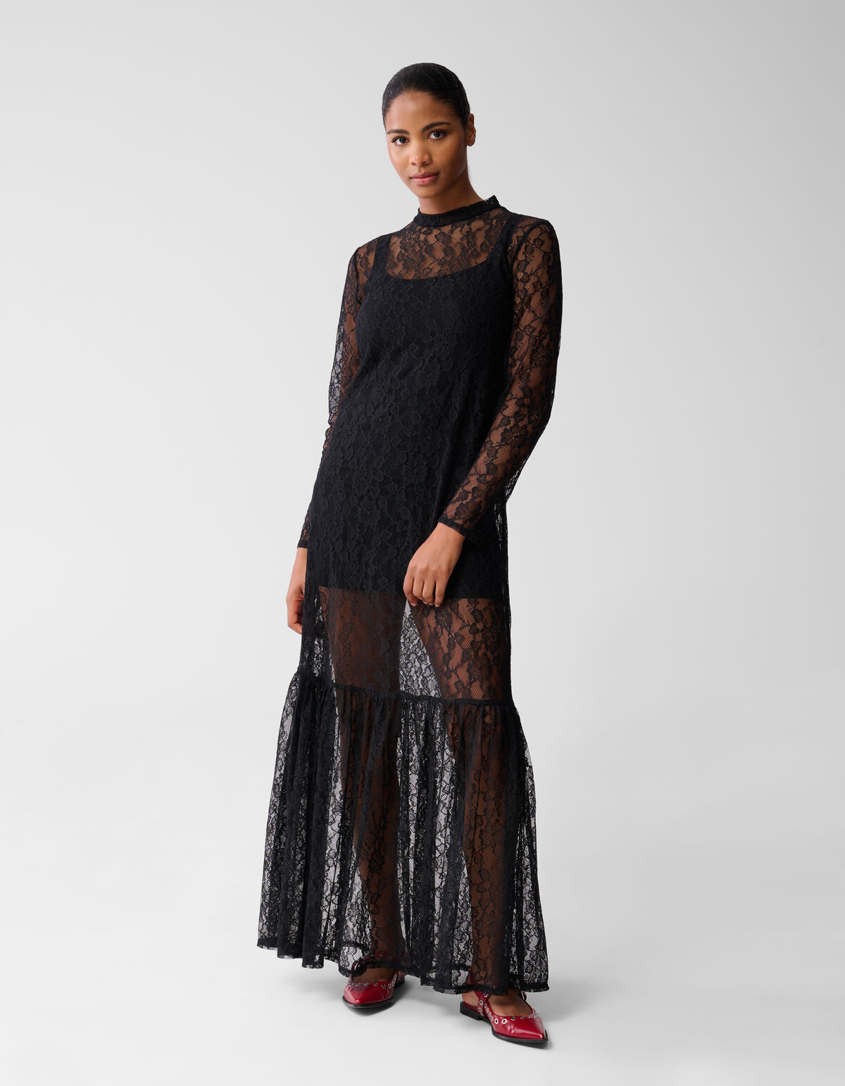 Kanten Maxi Jurk Zwart SHOEBY WOMEN