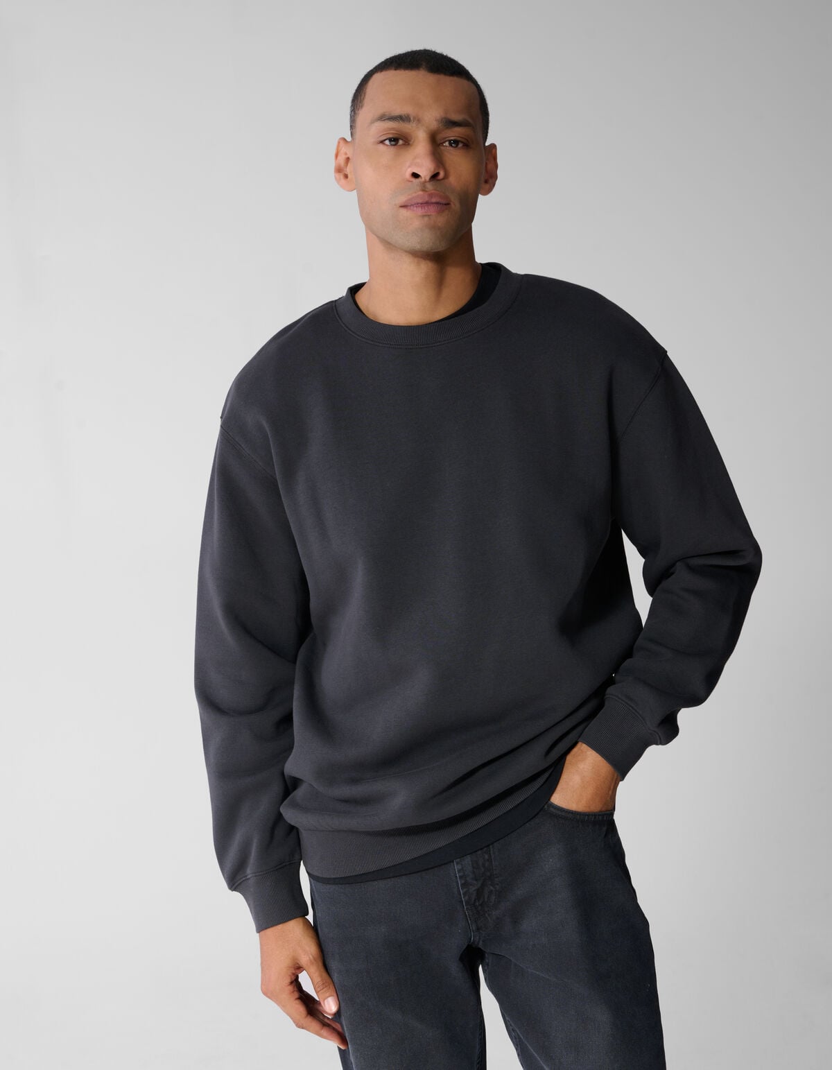 Crewneck Trui Donkergrijs SHOEBY MEN