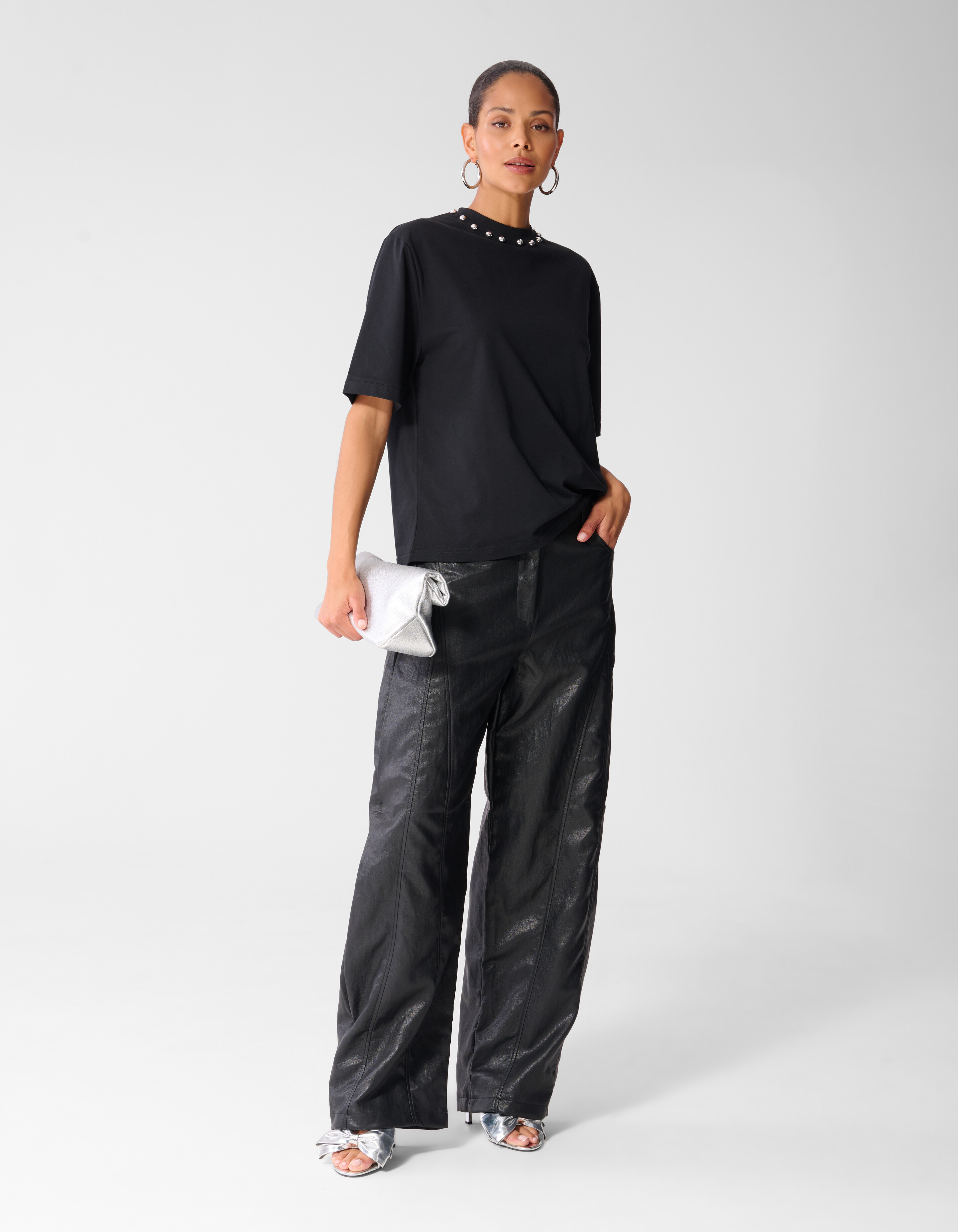Studded T-shirt Zwart SHOEBY WOMEN