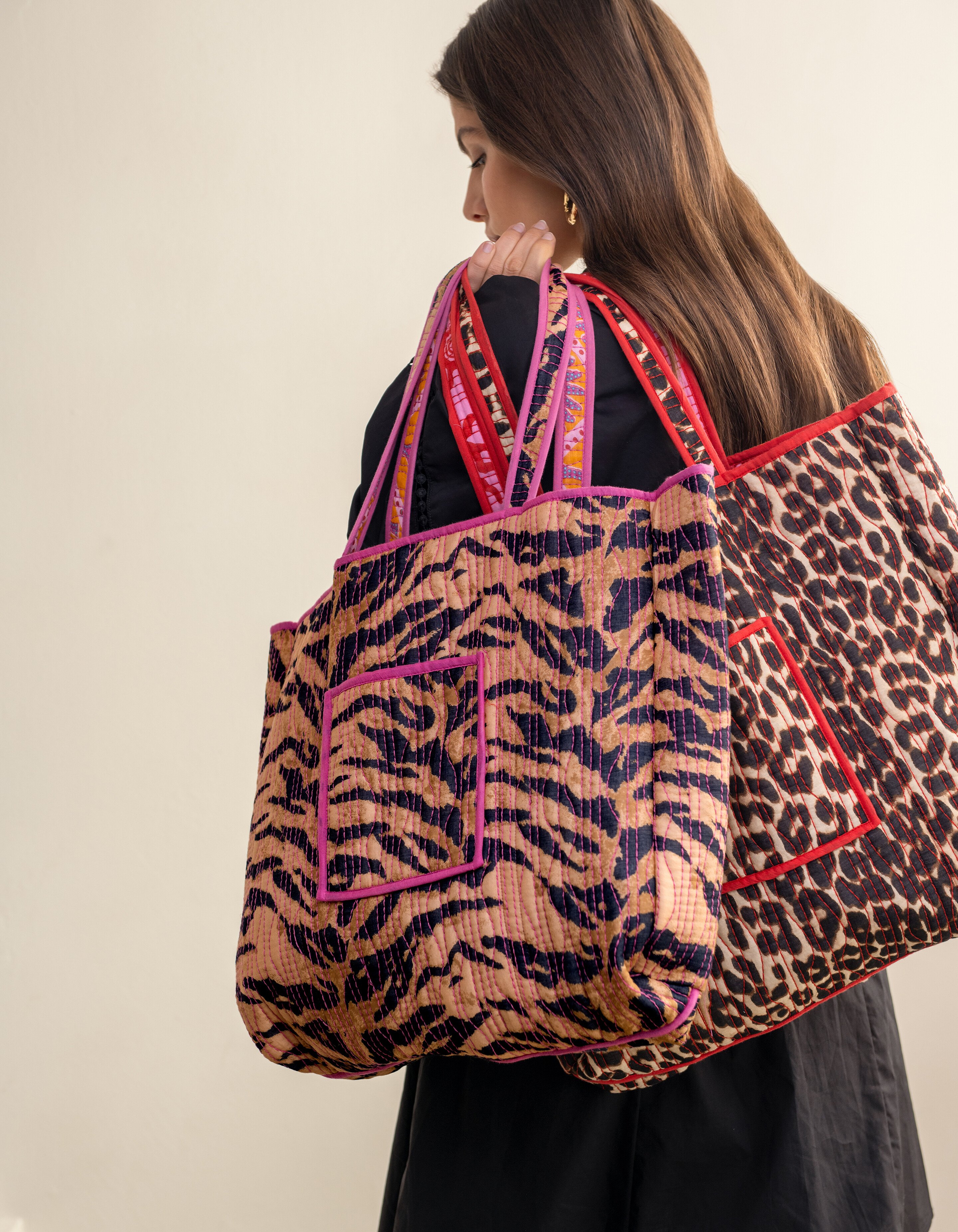 Reversible Printed Shopper Oranje SHOEBY ACCESSOIRES