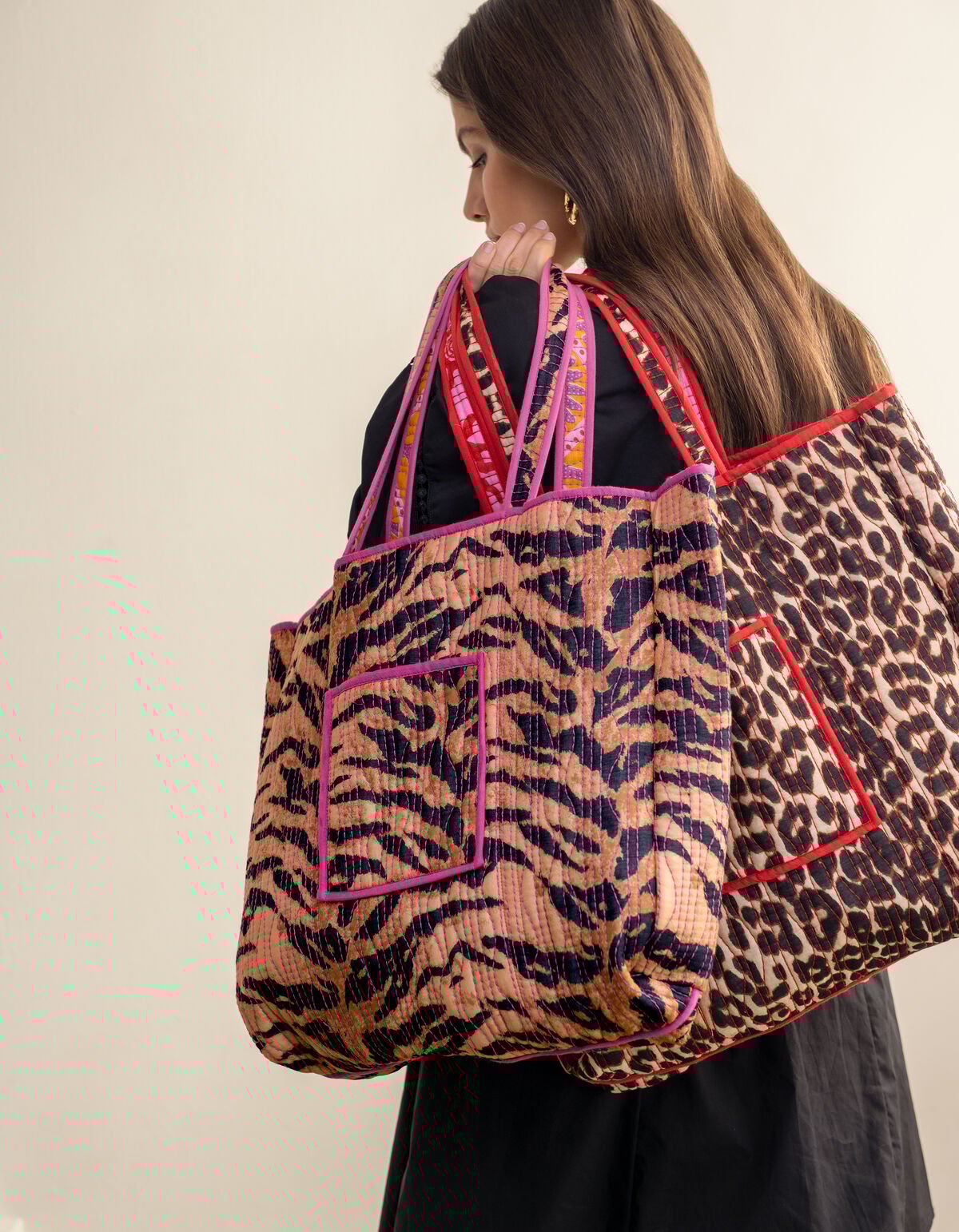 Reversible Printed Shopper Oranje SHOEBY ACCESSOIRES