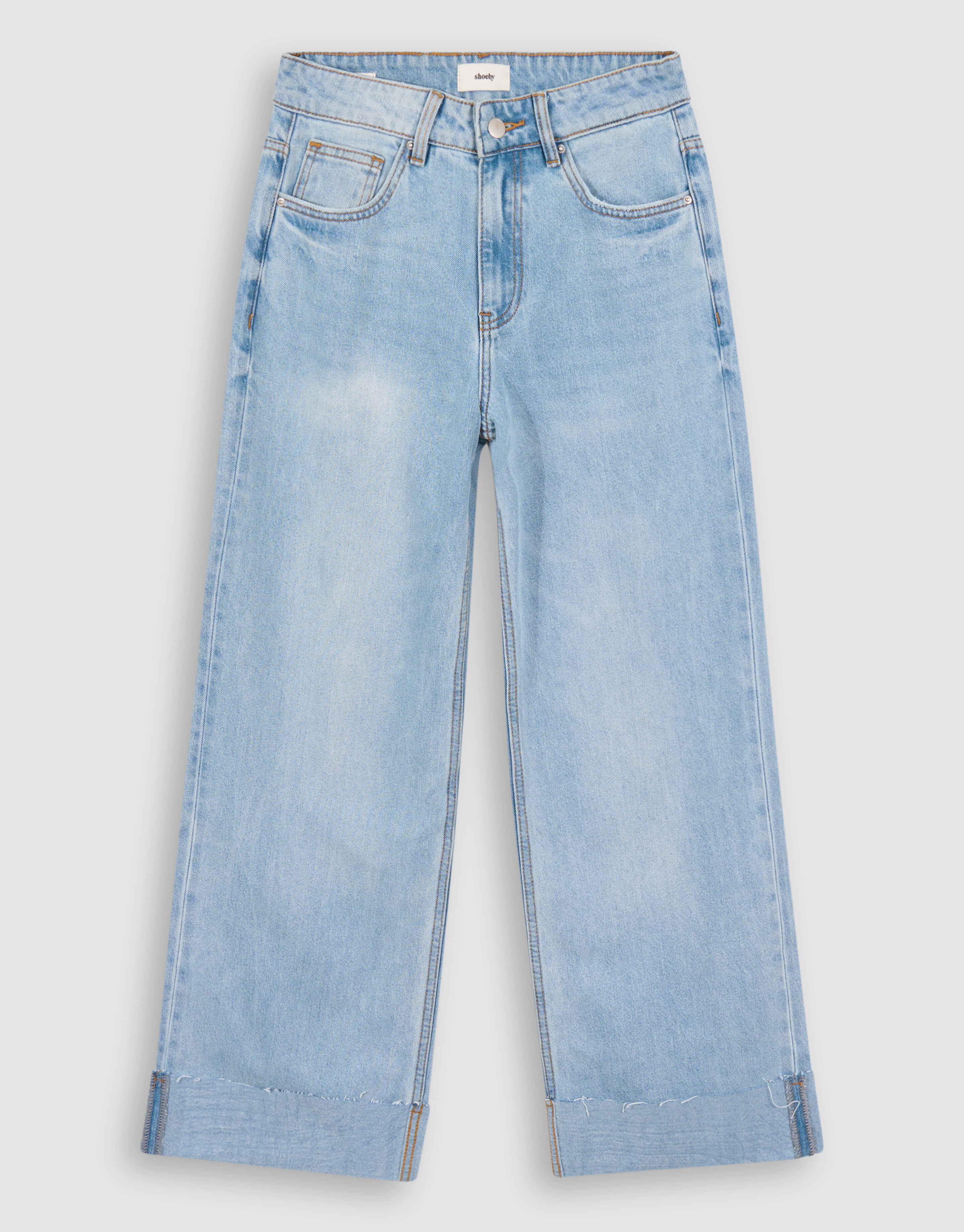 Turn Up Wide Leg Fit Jeans Mediumstone SHOEBY WOMEN