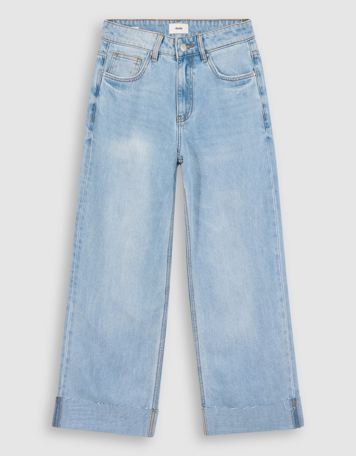 Turn Up Wide Leg Fit Jeans Mediumstone SHOEBY WOMEN