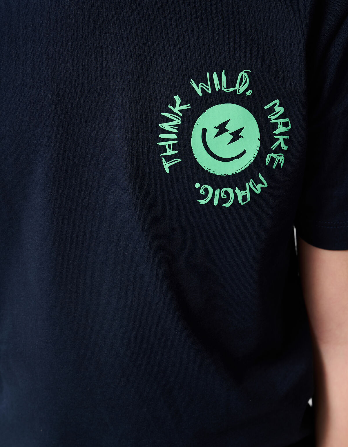 Smiley Artwork T-shirt Donkerblauw SHOEBY BOYS