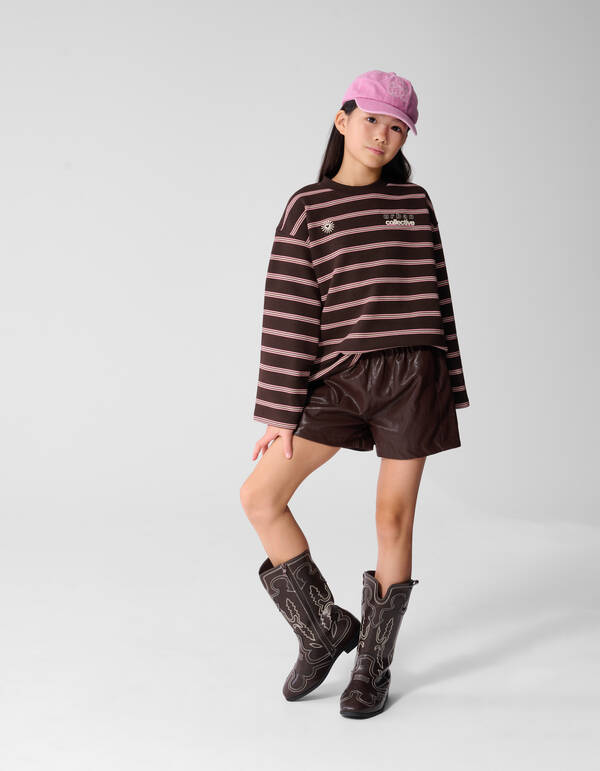 Oversized Gestreepte Sweater Bruin SHOEBY GIRLS