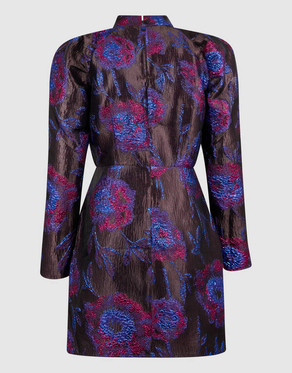 Jacquard Mini Jurk Paars/Zwart SHOEBY WOMEN