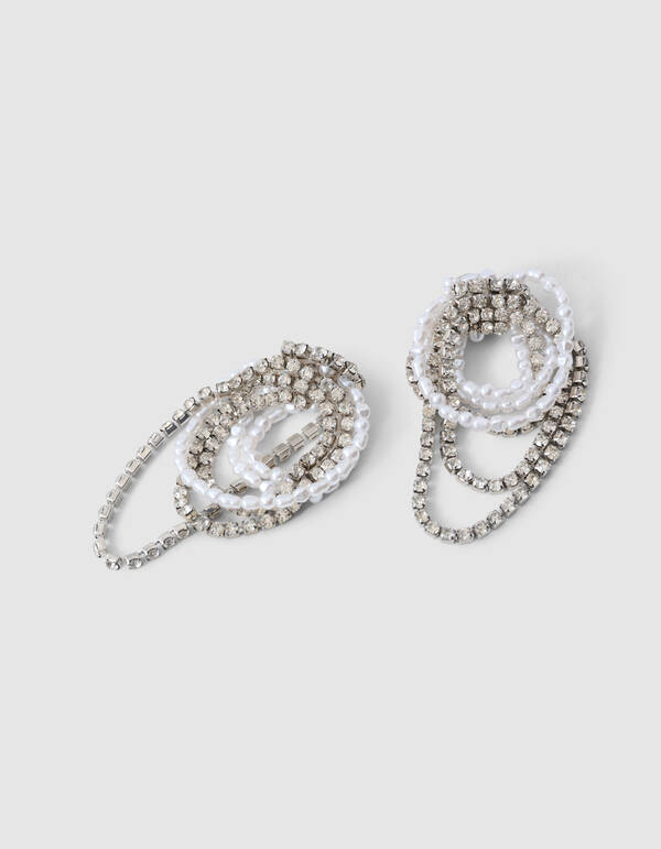 Mix Parel/Strass Oorbellen Zilver SHOEBY ACCESSOIRES