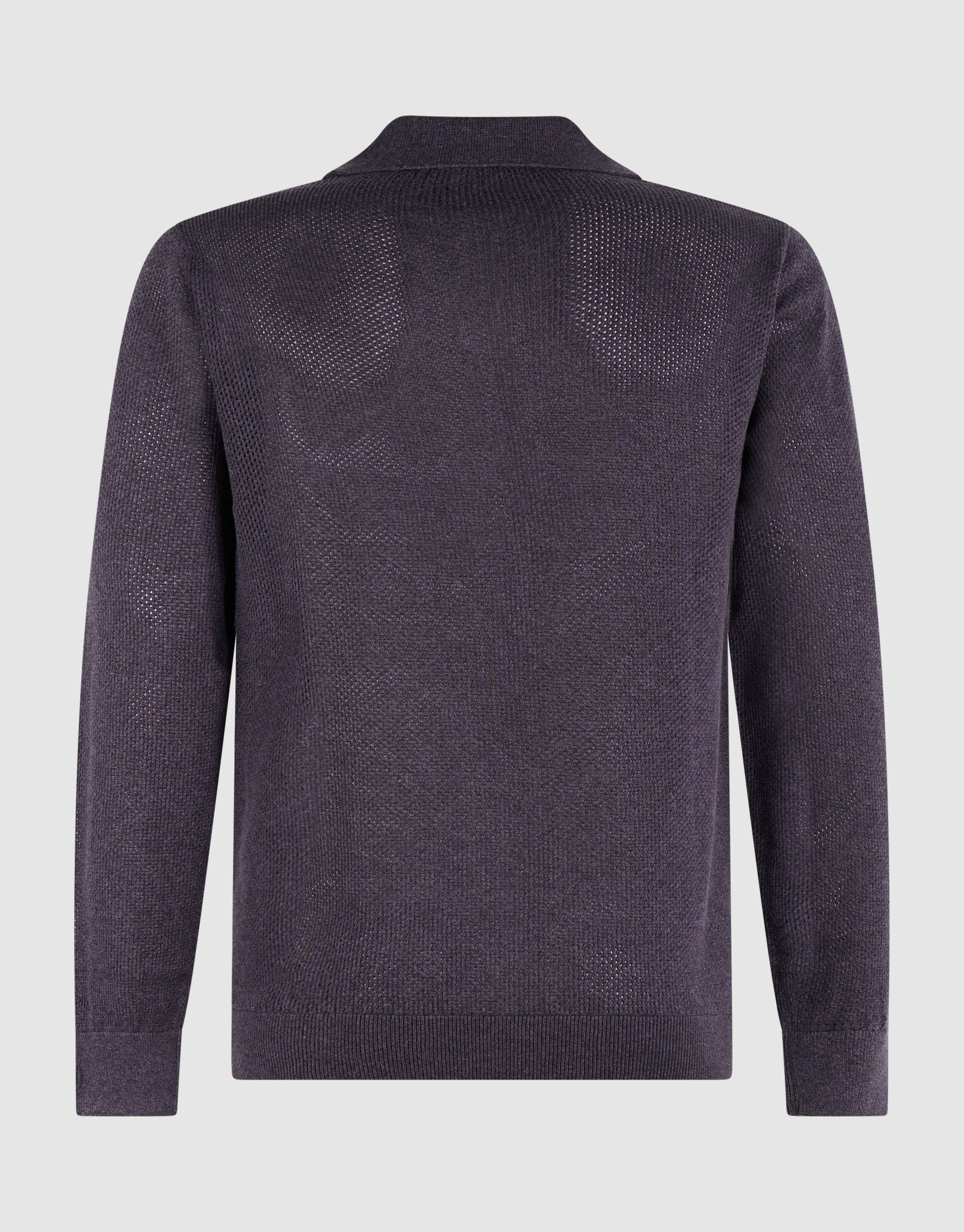 Longsleeve Knit Polo Donkerpaars SHOEBY MEN