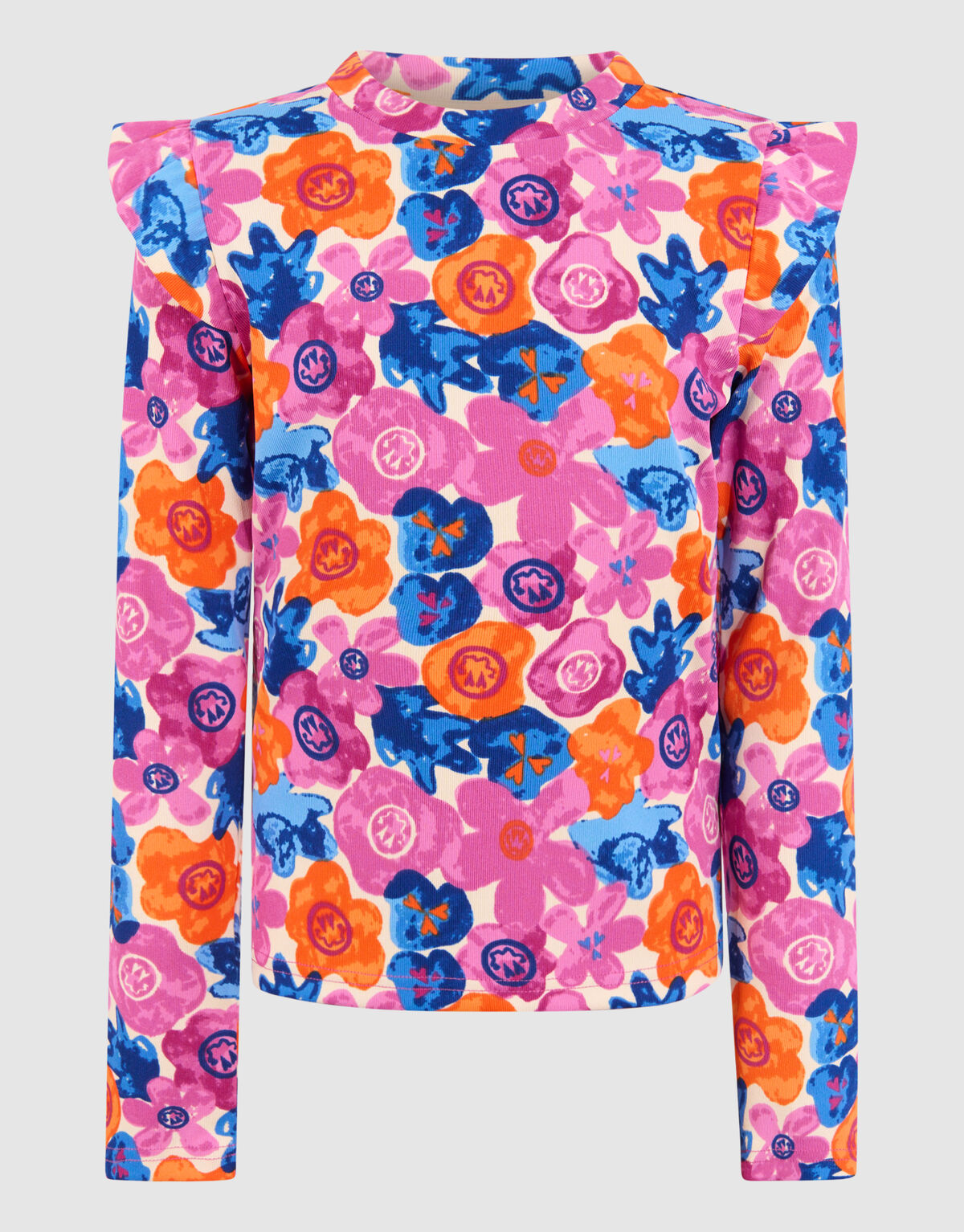 Printed Ruffle Top Roze SHOEBY GIRLS