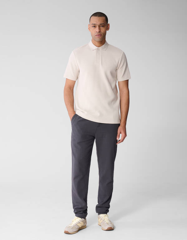 Structuur Regular Fit Broek Donkergrijs SHOEBY MEN