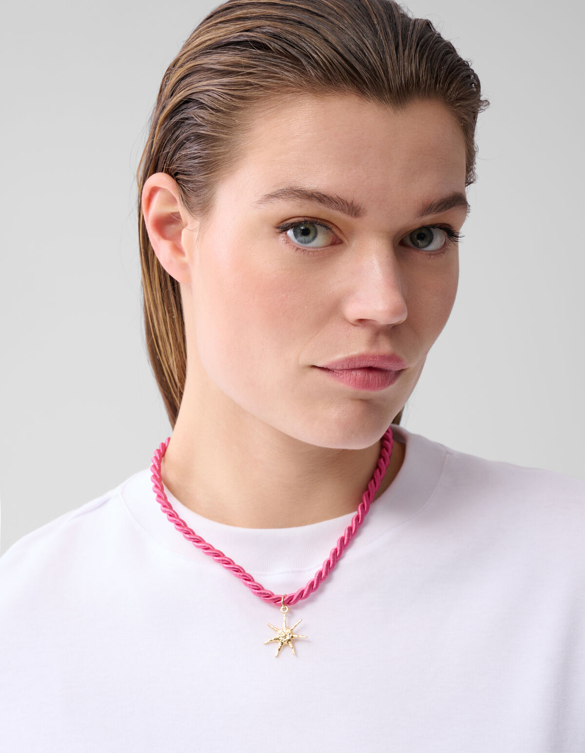 Twisted Zon Ketting Roze SHOEBY ACCESSOIRES