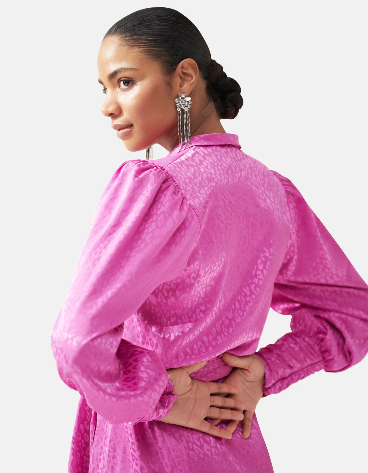 Jacquard Wrap Jurk Roze SHOEBY WOMEN