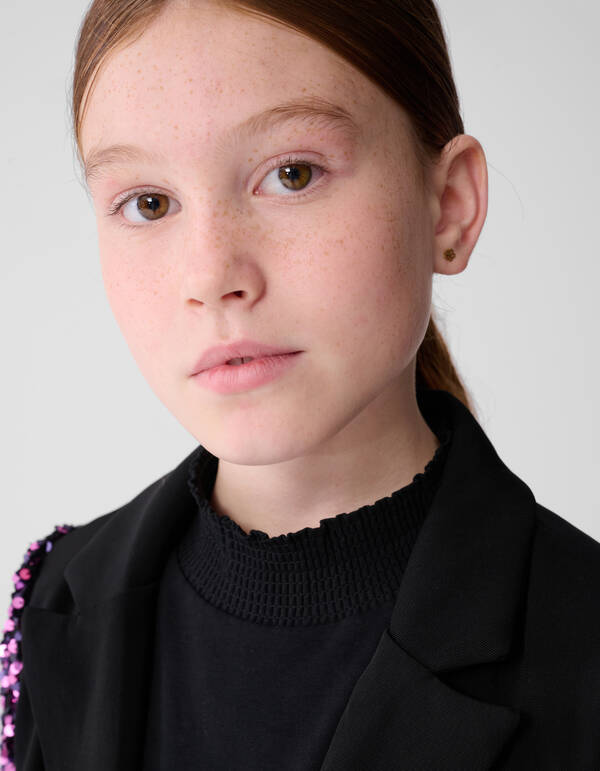 Sequin Mix Blazer Zwart/Roze SHOEBY GIRLS