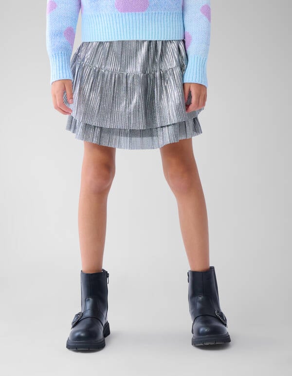 Shiny Mini Rok Zilver SHOEBY GIRLS