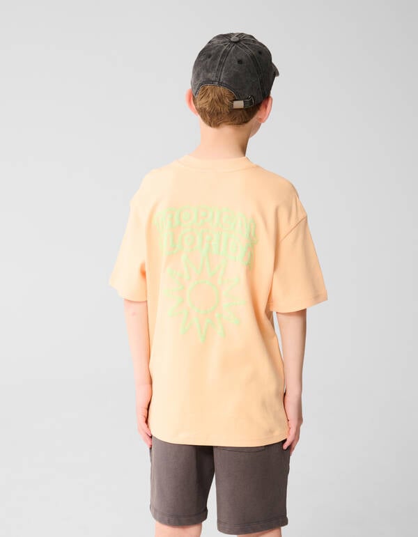 Tropical Artwork T-shirt Lichtoranje SHOEBY BOYS