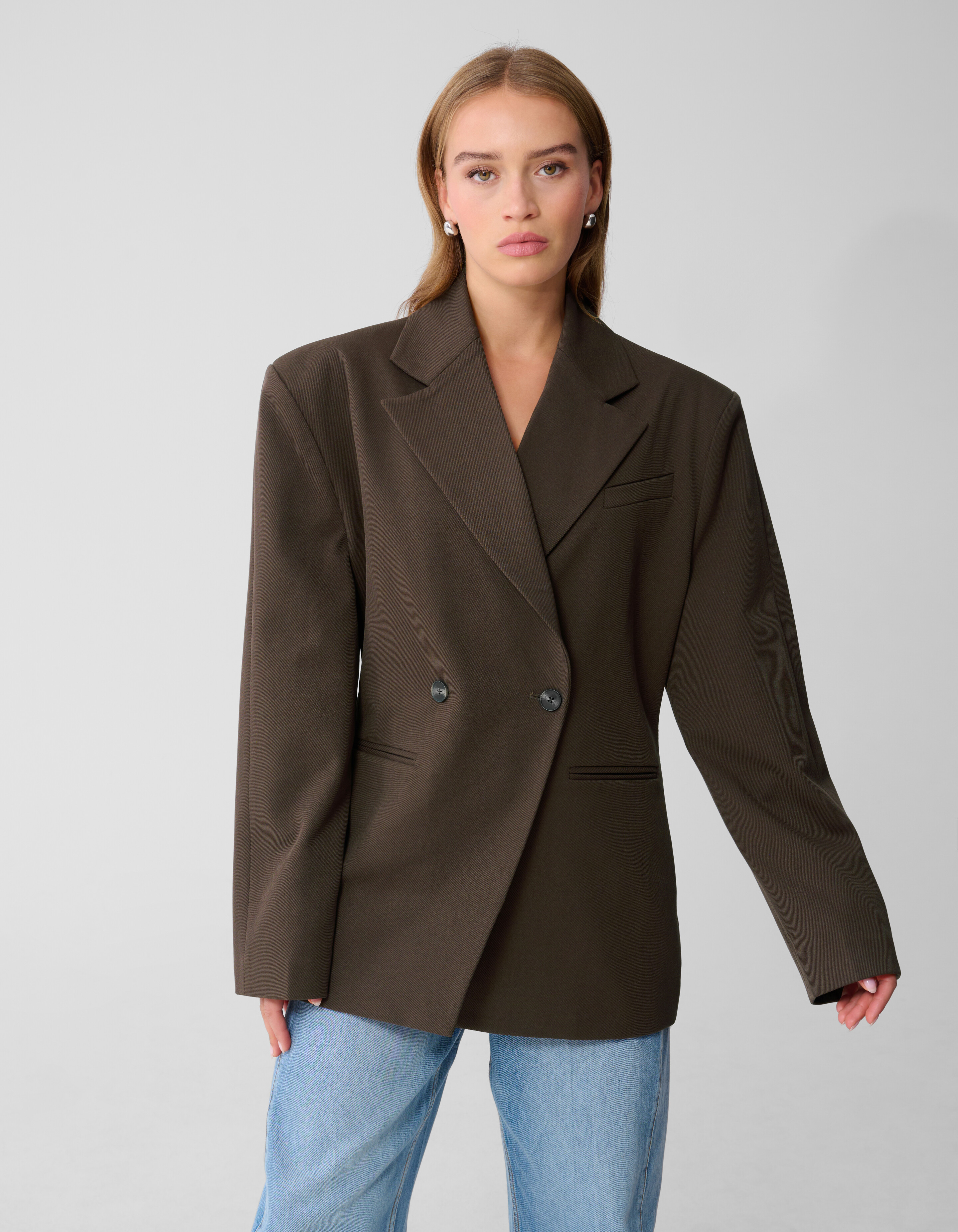 Getaillerde Blazer Donkerbruin By Monica SHOEBY WOMEN