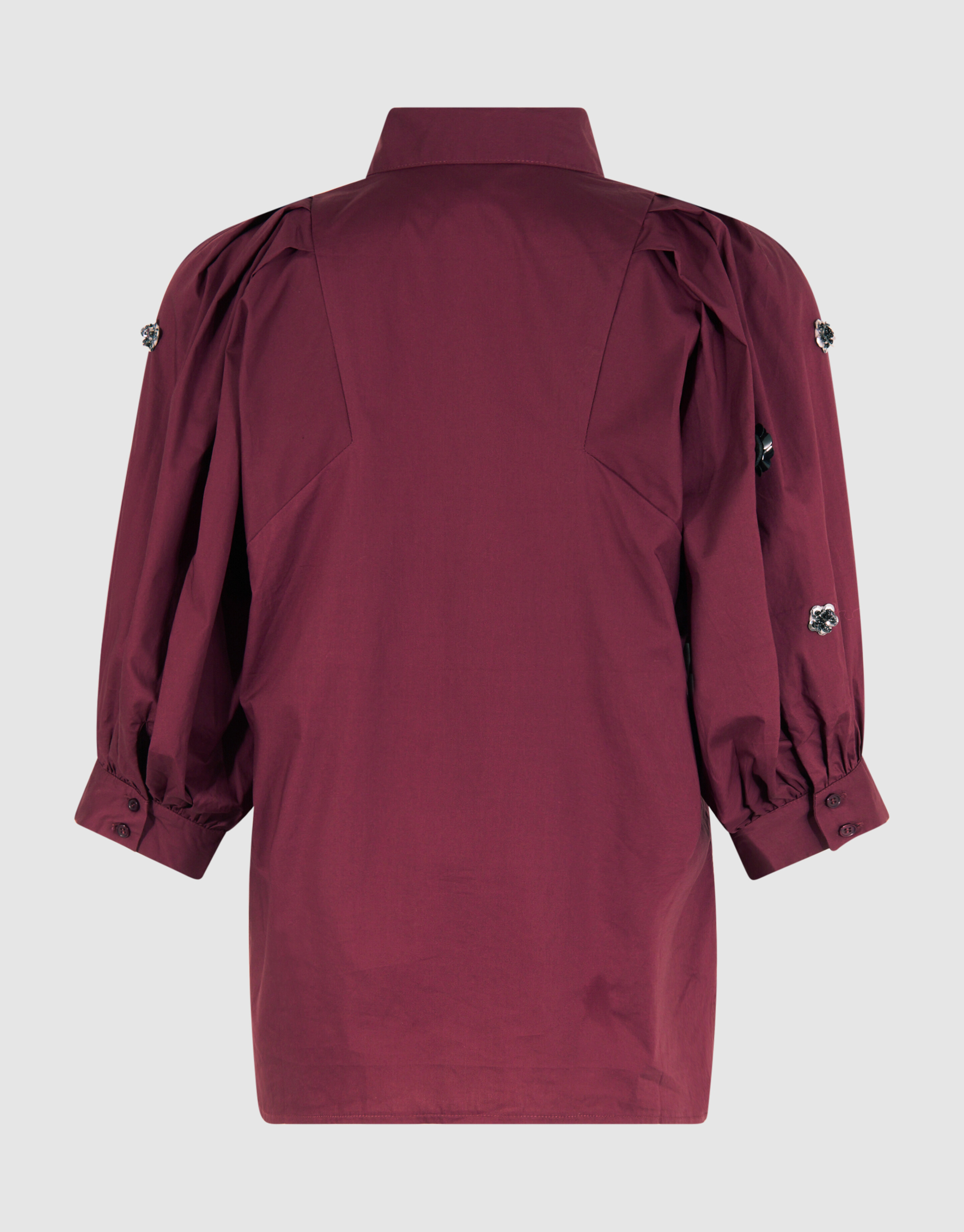 Flower Poplin Blouse Bordeaux SHOEBY WOMEN