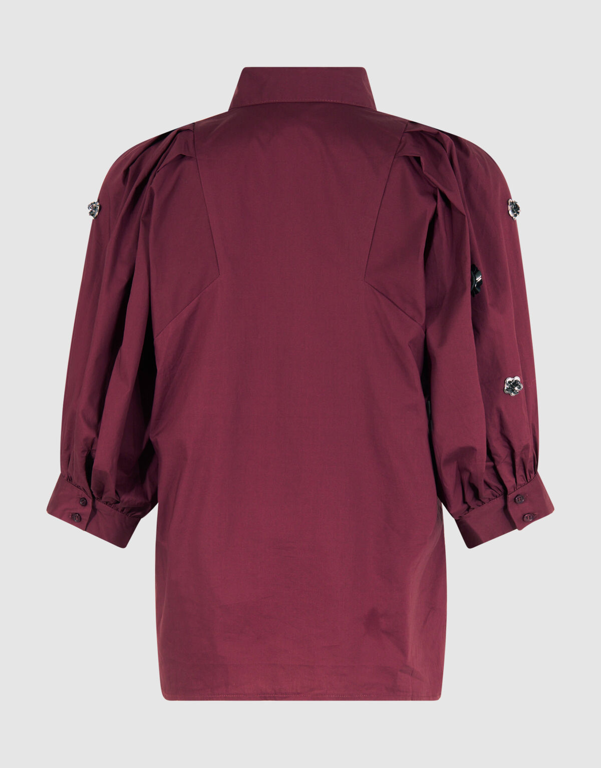 Flower Poplin Blouse Bordeaux SHOEBY WOMEN