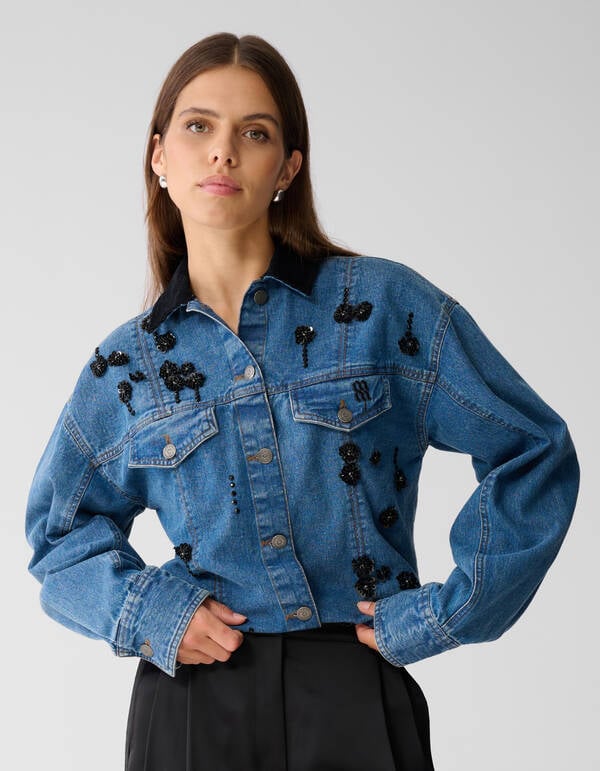 Embellished Denim Jack Blauw By Mieke SHOEBY WOMEN