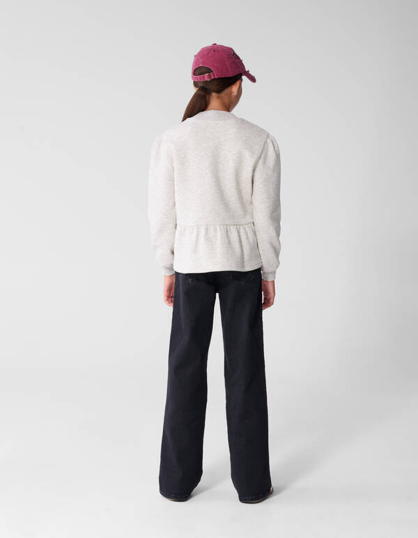 Shiny Wide Leg Fit Jeans Zwart SHOEBY GIRLS