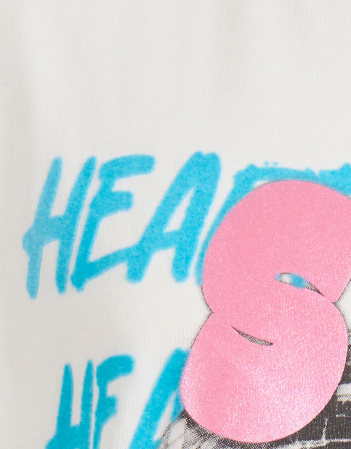 Metallic Artwork T-shirt Wit SHOEBY GIRLS