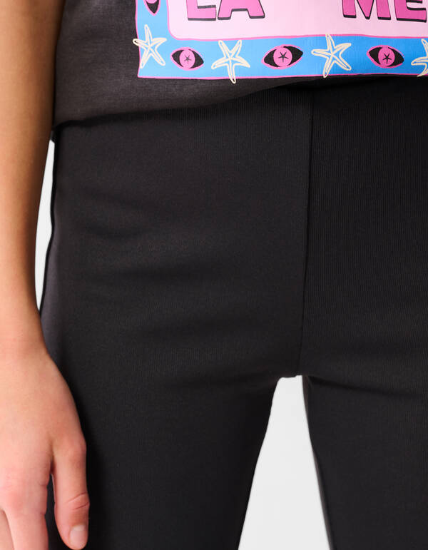 Rib Flared Legging Donkergrijs SHOEBY GIRLS